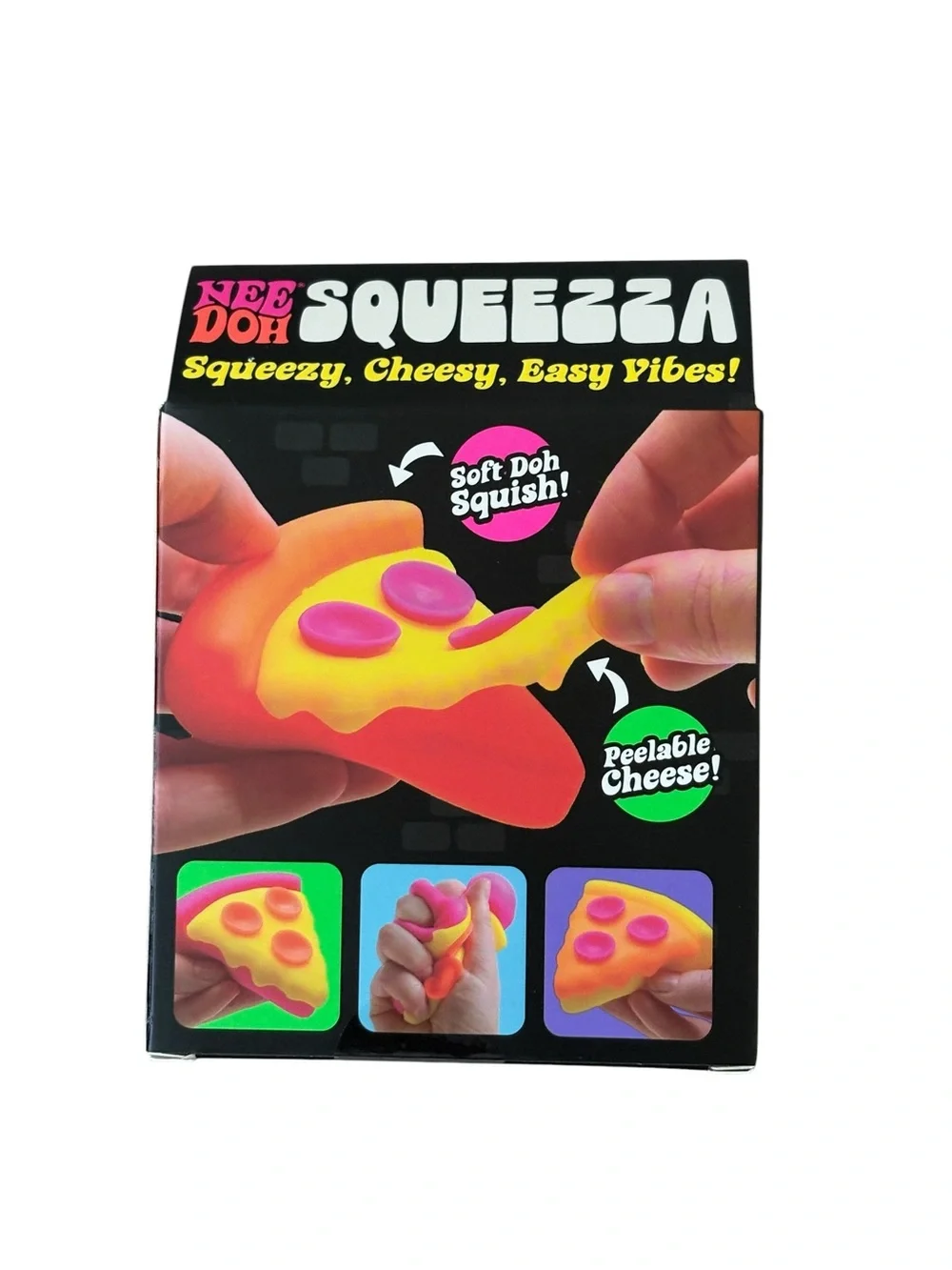 Needoh NEW Pizza Squeezza Squishy Pink Crust Authentic Fidget NIB